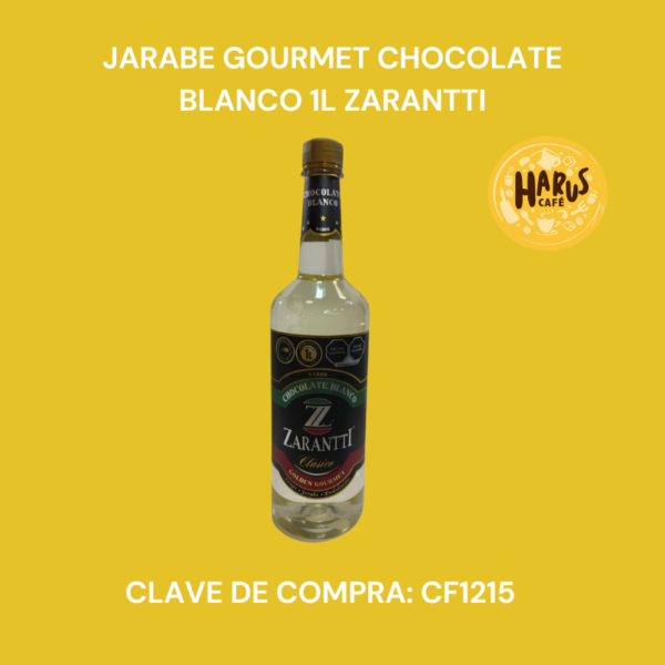 Jarabe Gourmet Chocolate Blanco 1L Zarantti