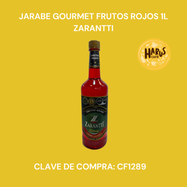 Jarabe Gourmet Frutos Rojos 1L Zarantti