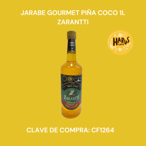 Jarabe Gourmet Piña Coco 1Lt Zarantti