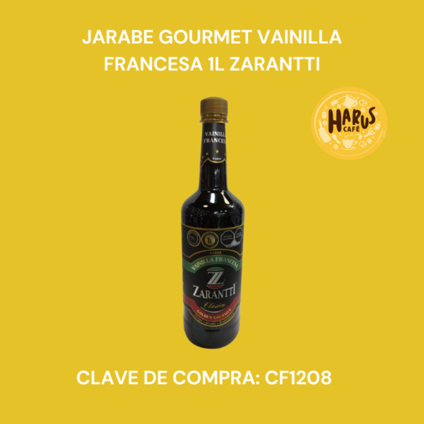 Jarabe Gourmet Vainilla Francesa 1L Zarantti
