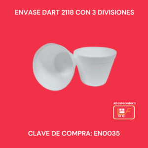 Envase Dart 2118 Con 3 divisiones