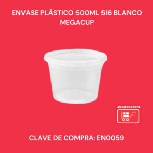 Envase Plástico 500 ml 516 Blanco Megacup