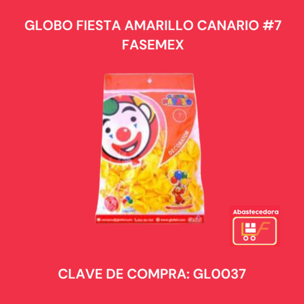Globo Fiesta Amarillo Canario #7 Fasemex