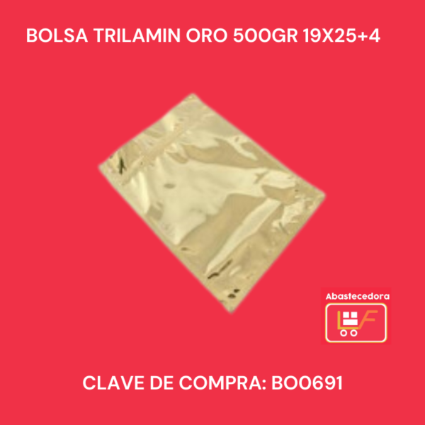Bolsa Trilamin Oro 500 gr 19x25