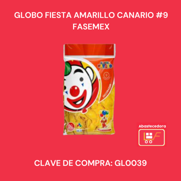 Globo Fiesta Amarillo Canario #9 Fasemex