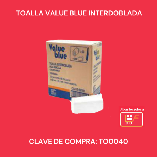 Toalla Value Blue Interdoblada