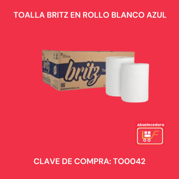 Toalla Britz En Rollo Blanco Caja Azul