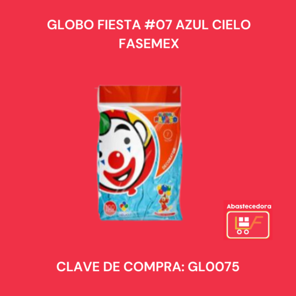 Globo Fiesta #7 Azul Cielo Fasemex