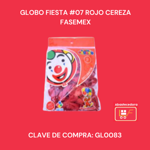 Globo Fiesta #7 Rojo Cereza Fasemex