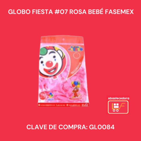 Globo Fiesta #7 Rosa Bebé Fasemex