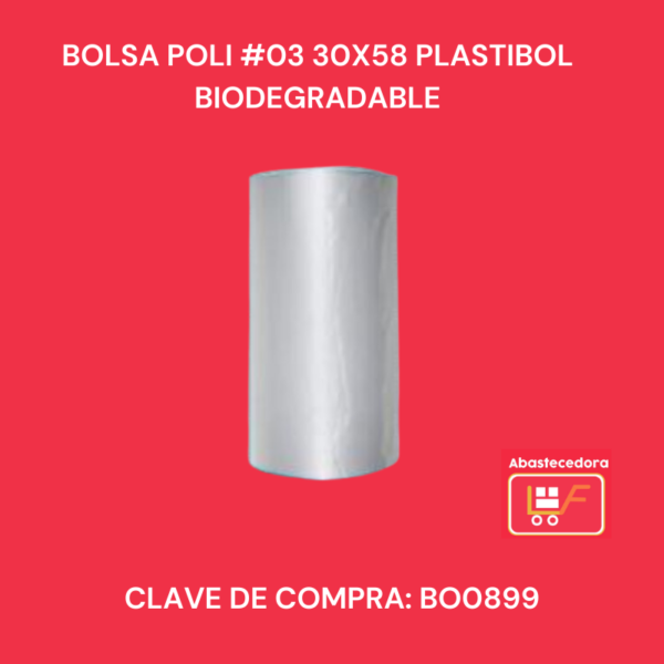 Bolsa Poli #03  30x58 Plastibol Biodegradable