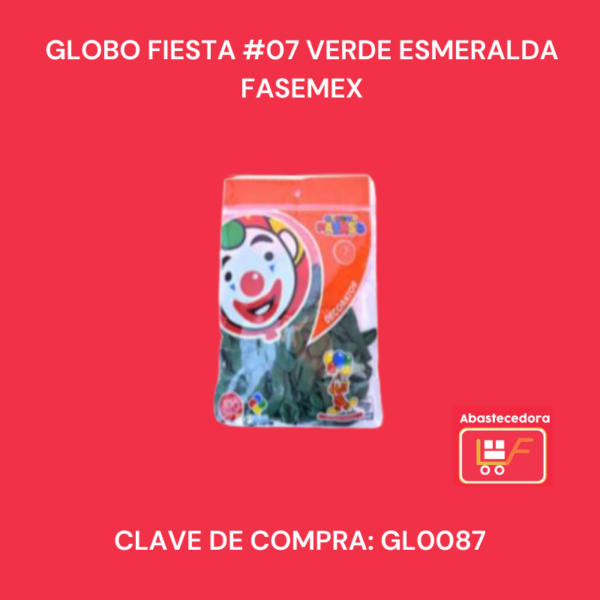 Globo Fiesta #7 Verde Esmeralda Fasemex