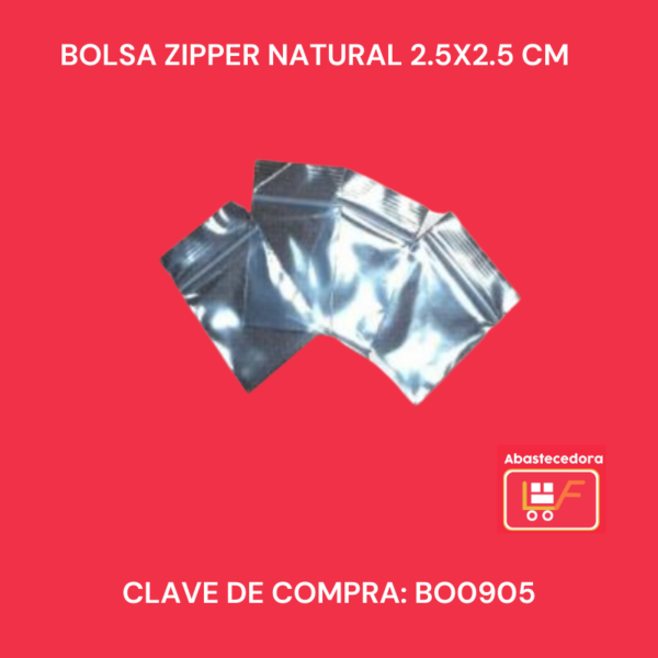 Bolsa Zipper Natural 2.5 x 2.5 cm