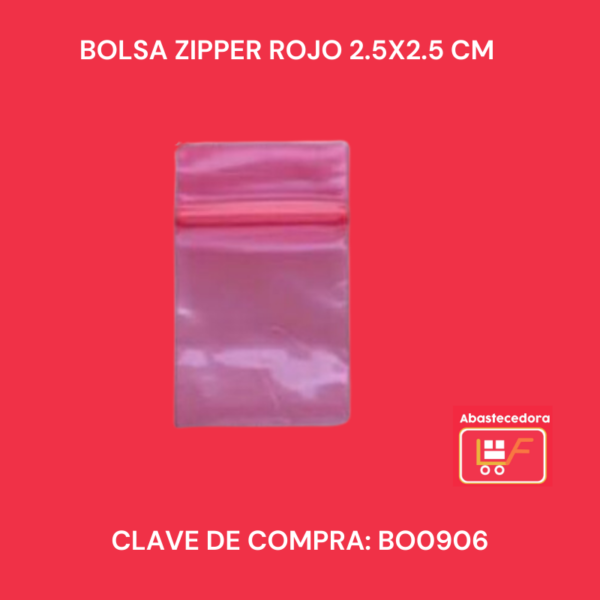 Bolsa Zipper Rojo 2.5x2.5 cm