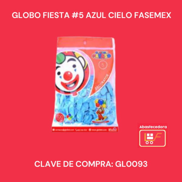 Globo Fiesta #5 Azul Cielo Fasemex