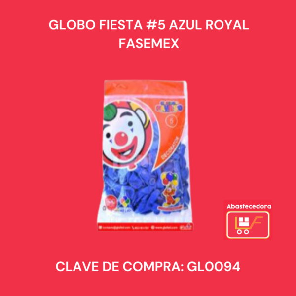 Globo Fiesta #5 Azul Royal Fasemex