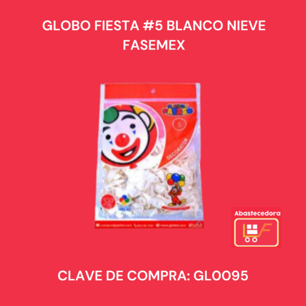 Globo Fiesta #5 Blanco Nieve Fasemex