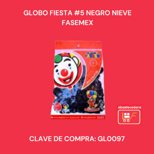 Globo Fiesta #5 Negro Nieve Fasemex