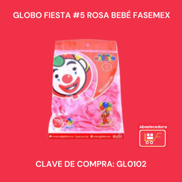 Globo fiesta #5 Rosa Bebé Fasemex
