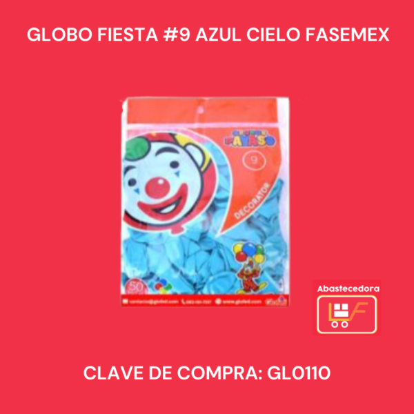 Globo Fiesta #9 Azul Cielo Fasemex