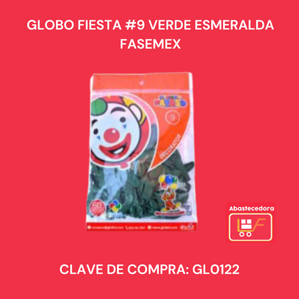Globo Fiesta #9 Verde Esmeralda Fasemex