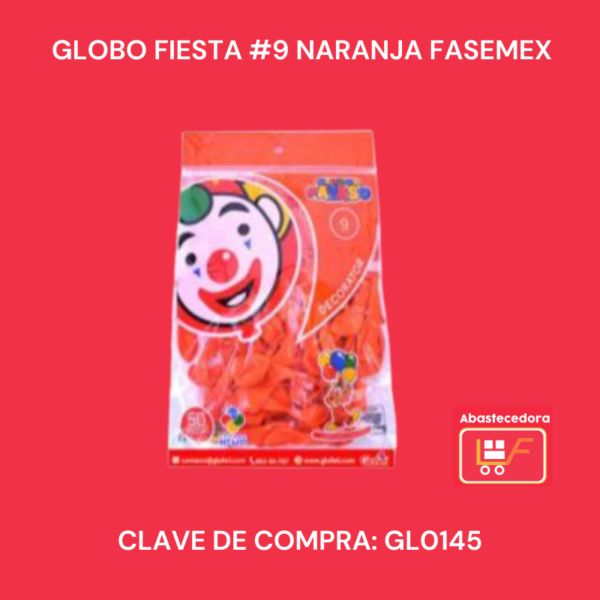 Globo Fiesta #9 Naranja Fasemex