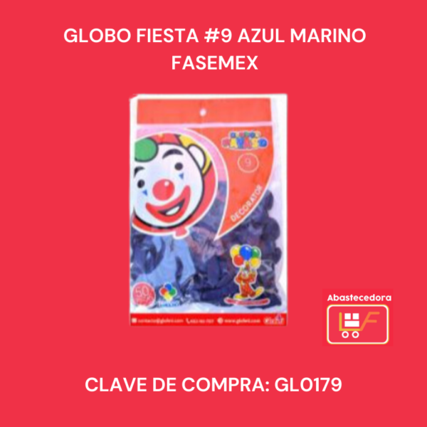 Globo Fiesta #9 Azul Marino Fasemex