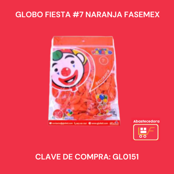 Globo Fiesta #7 Naranja Fasemex