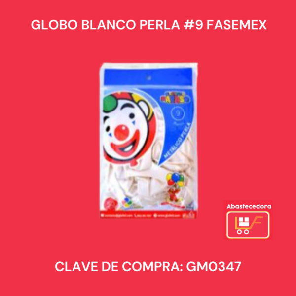 Globo Blanco Perla #9 Fasemex