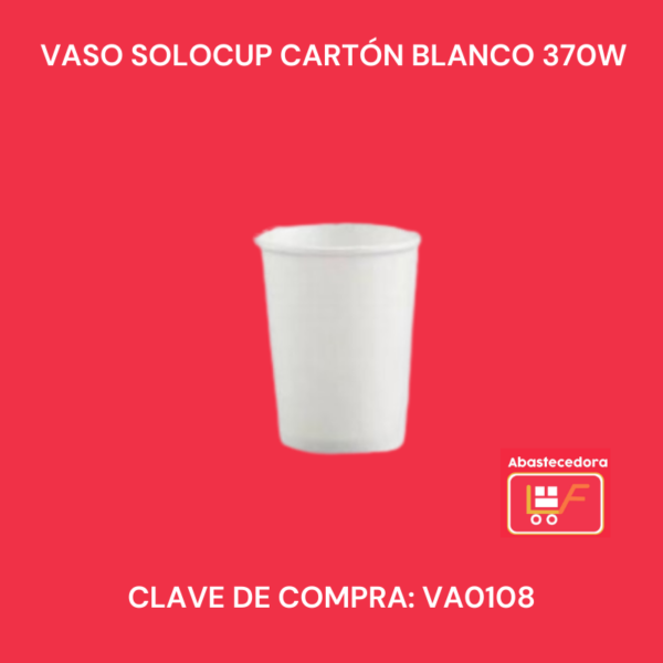 Vaso Solocup Cartón Blanco 370W
