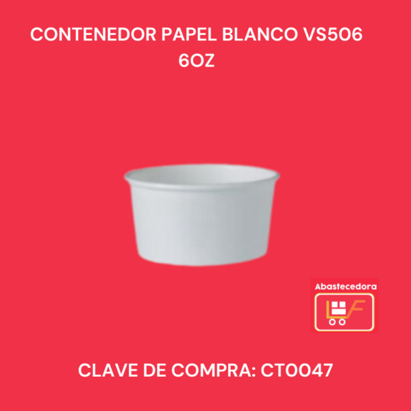 Contenedor Papel Blanco VS506 6oz