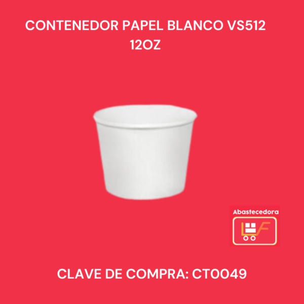 Contenedor Papel Blanco  VS512 12 oz