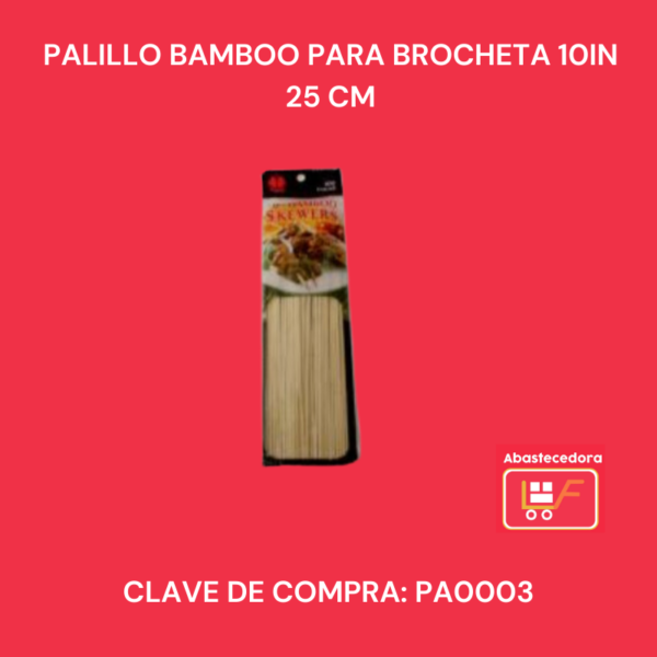Palillo Bamboo Para Brocheta 10IN 25cm