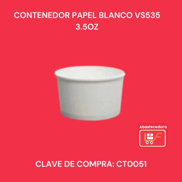 Contenedor Papel Blanco VS535 3.5 oz