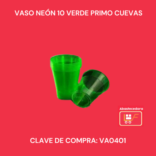 Vaso Neón #10 Verde Primo Cuevas