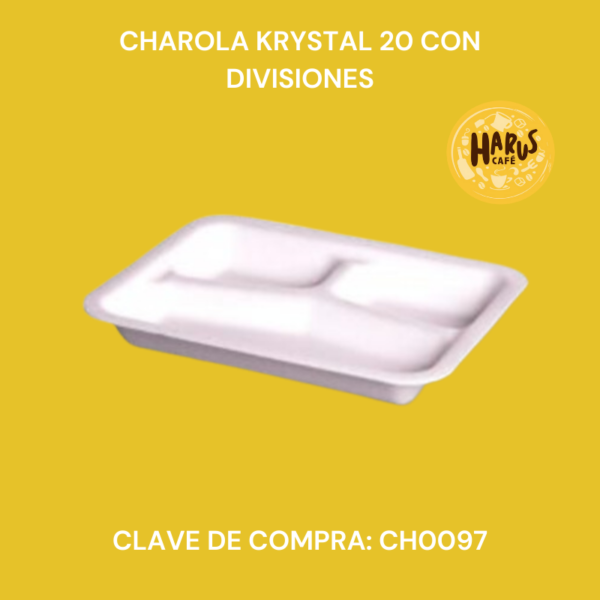 Charola Krystal 20 con divisiones
