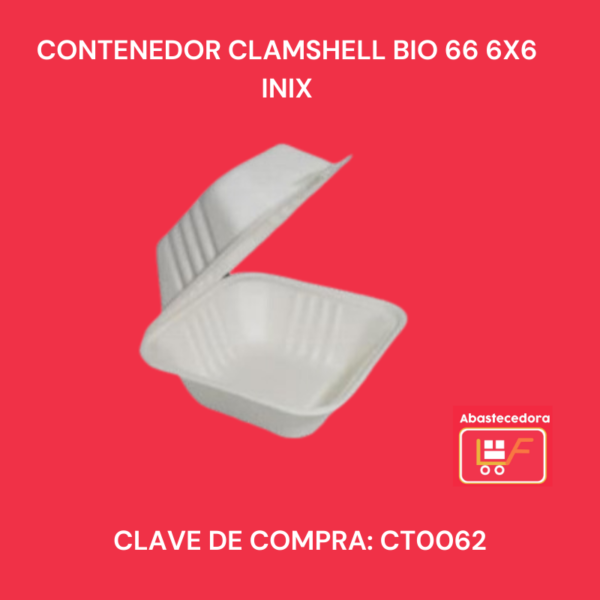 Contenedor ClamShell Bio 66 6x6 Inix