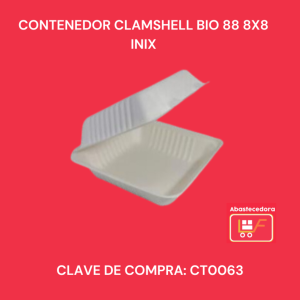 Contenedor Clamshell Bio 88 8x8 Inix