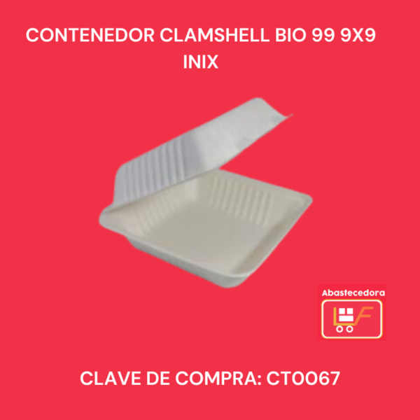 Contenedor Clamshell Bio 99 9x9 Inix