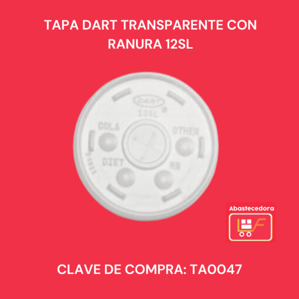 Tapa Dart Transparente Con Ranura 12SL