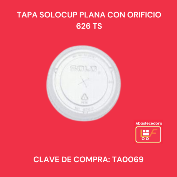 Tapa Solocup Plana Con Orificio 626 TS